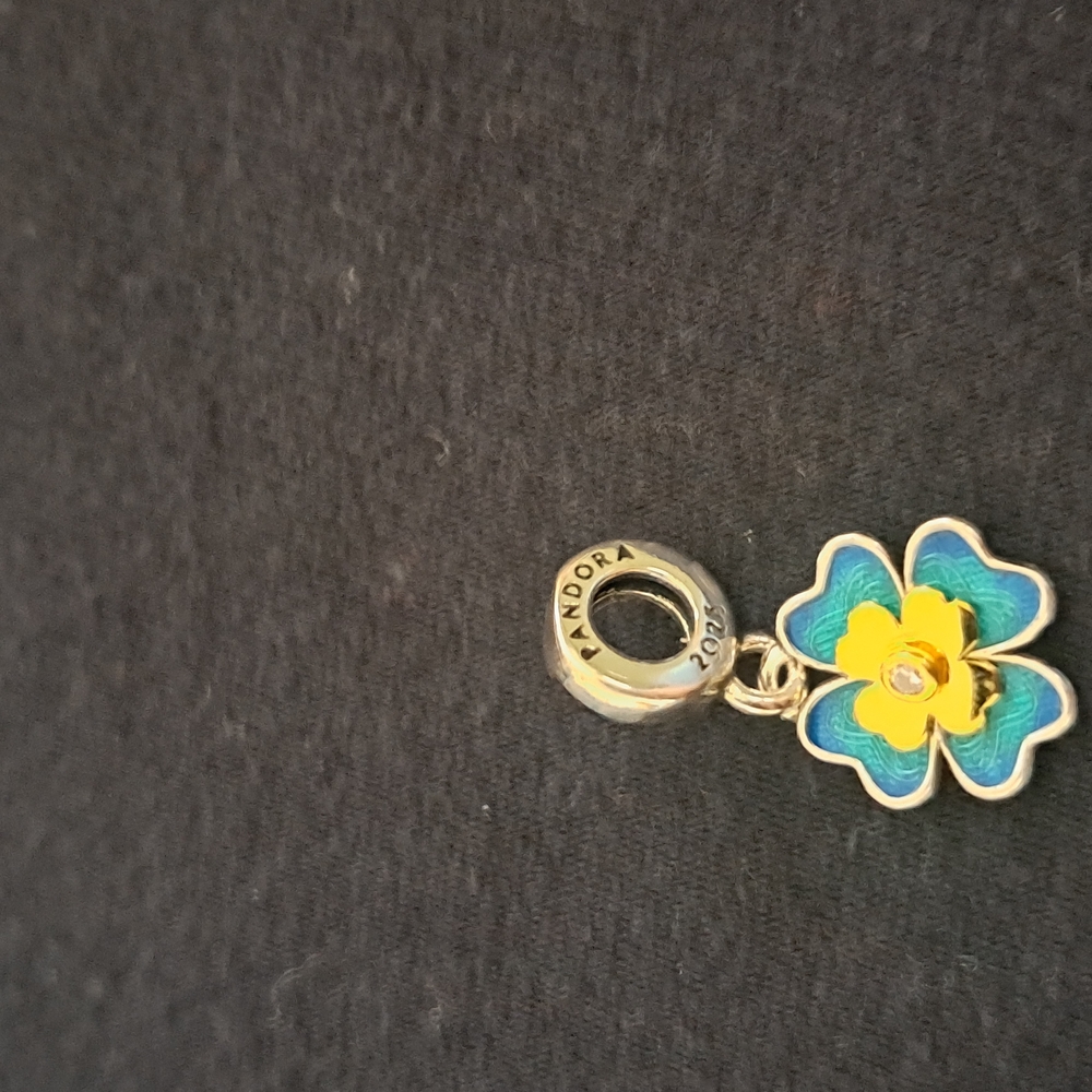 Pandora Blue and Yellow Flower Charm